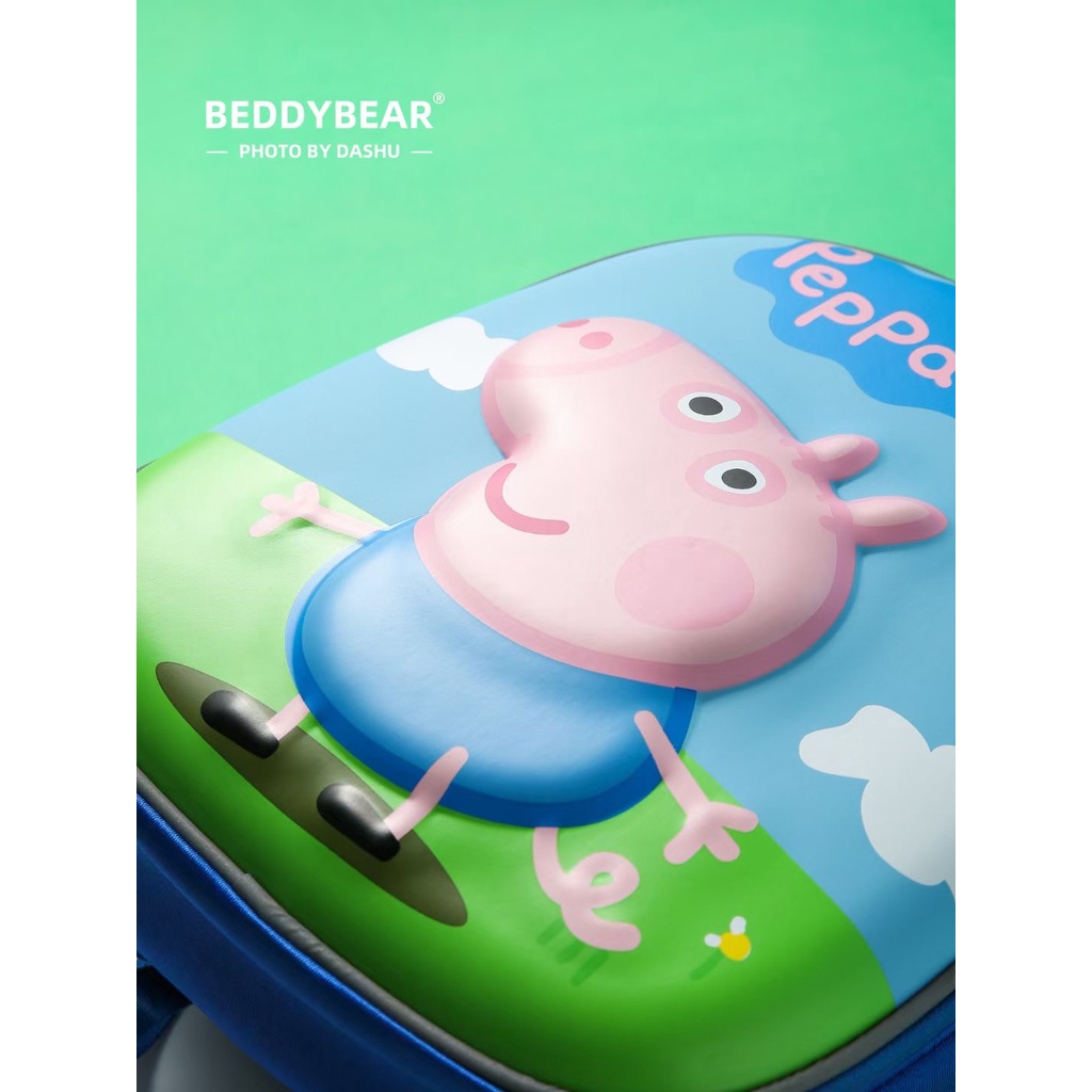 Balo cho Bé mẫu giáo từ 02 tuổi trở lên BEDDYBEAR Chống thất lạc Heo Peppa Xanh dương -ZS-HEOXANH .Chính hãng Beddy Bear