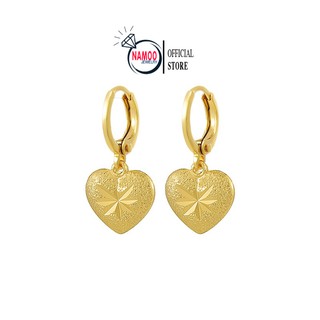 Bông Tai Nữ Hình Trái Tim Mạ Vàng 24k NaMoo Jewelry