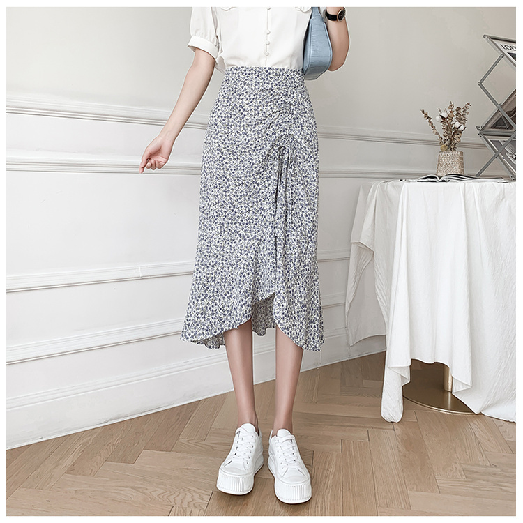 Chân Váy Chiffon Đuôi Cá Lưng Cao Dáng Chữ A In Họa Tiết Hoa Thời Trang Mùa Hè Mới Cho Nữ | BigBuy360 - bigbuy360.vn