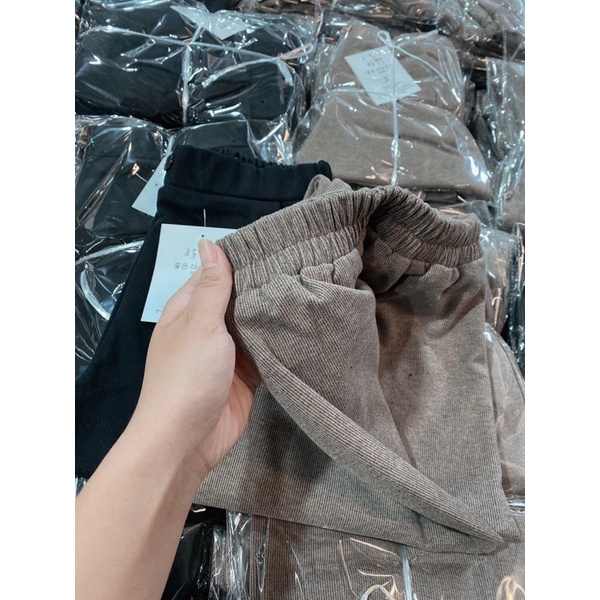 QDN21 - QUẦN BAGGY DẠ TĂM 2 LY 2 MÀU ĐEN NÂU CHO NỮ | BigBuy360 - bigbuy360.vn