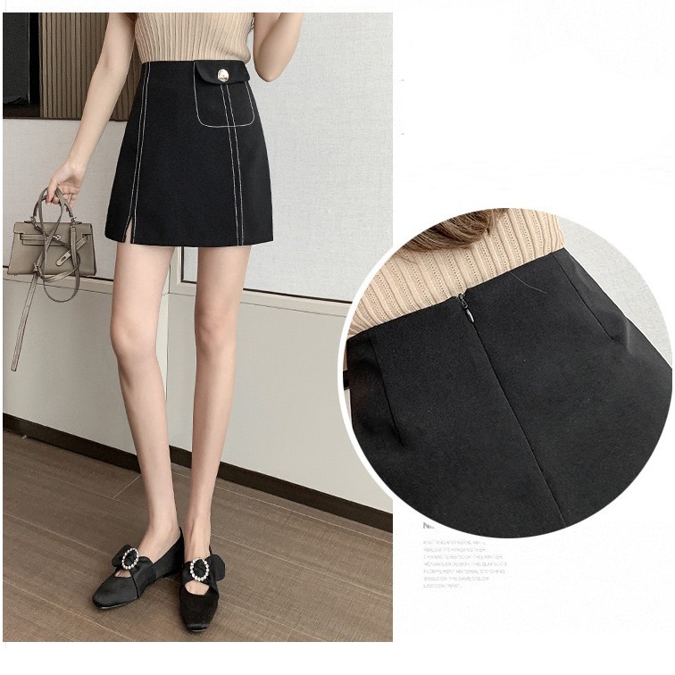 [Mã FAMANU82 giảm 10% đơn 0đ] Chân Váy A túi lệch xẻ đùi THUS, Váy ngắn nữ lưng cao khóa sau viền chỉ nổi hottrend | BigBuy360 - bigbuy360.vn