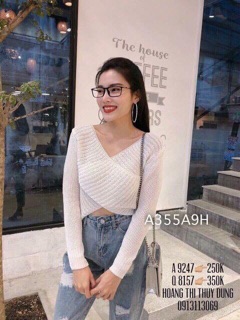 Áo len đắp chéo