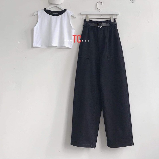 Quần bò đai chéo TC12 | BigBuy360 - bigbuy360.vn