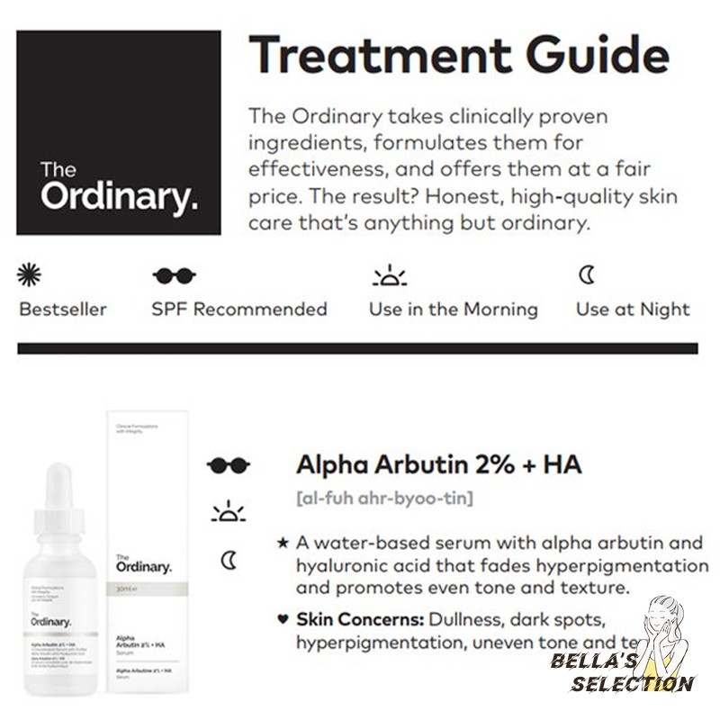 Tinh chất dưỡng trắng Alpha Arbutin 2% + HA - The Ordinary