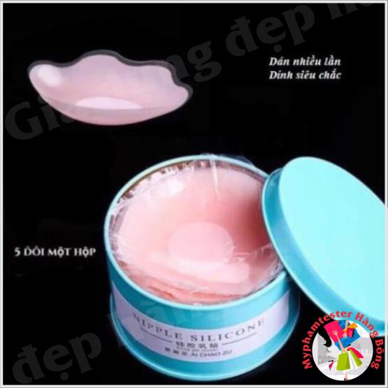 (HÀNG HOT) Hộp 5 đôi dán ti silicon sang chảnh dùng nhiều lần dính cực chắc