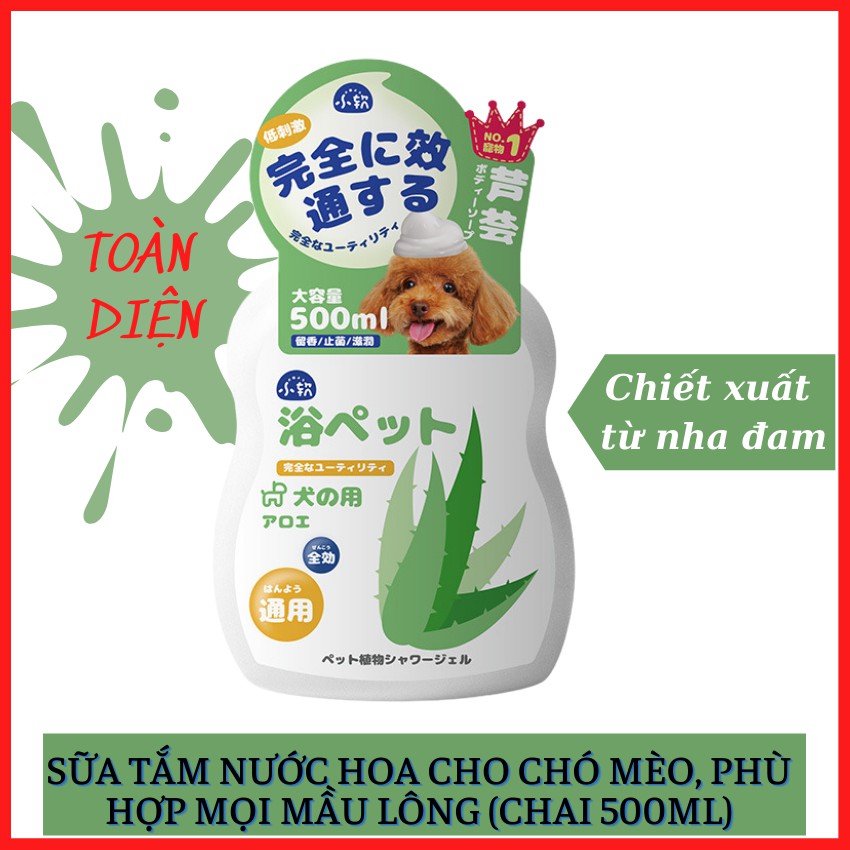 [SẢN PHẨM CAO CẤP] Sữa Tắm Cho Chó Mèo Hương Nước Hoa, Nuôi Dưỡng Chăm Sóc Lông, Bảo Vệ Da Thú Cưng loại 500ml