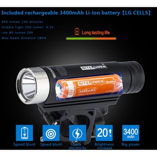 Đèn xe đạp NITENUMEN 850 lumen L63