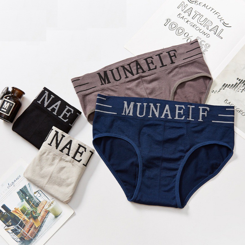 Quần Lót Nam MUNAFIE Co Dãn Siêu Mát - Quần Sịp Nam Cao Cấp Free Size  Kèm Theo Túi MF 012
