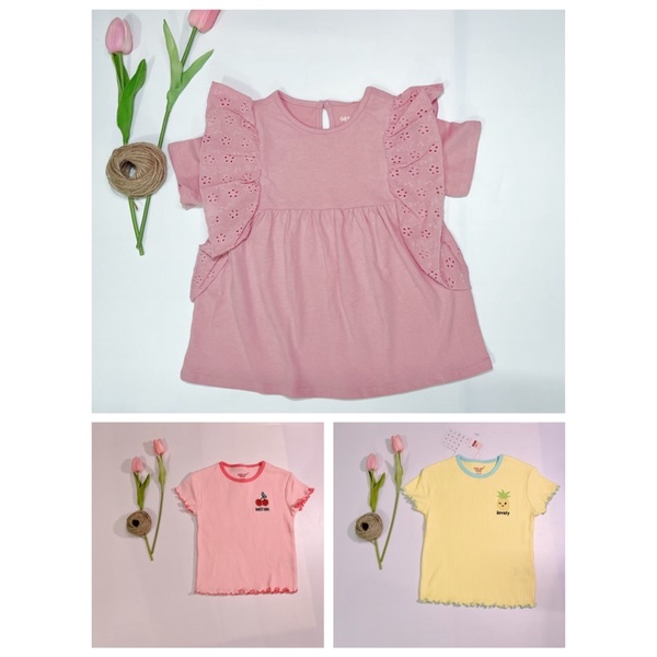 Áo cotton cho bé gái,áo cánh tiên viền ren siêu xinh