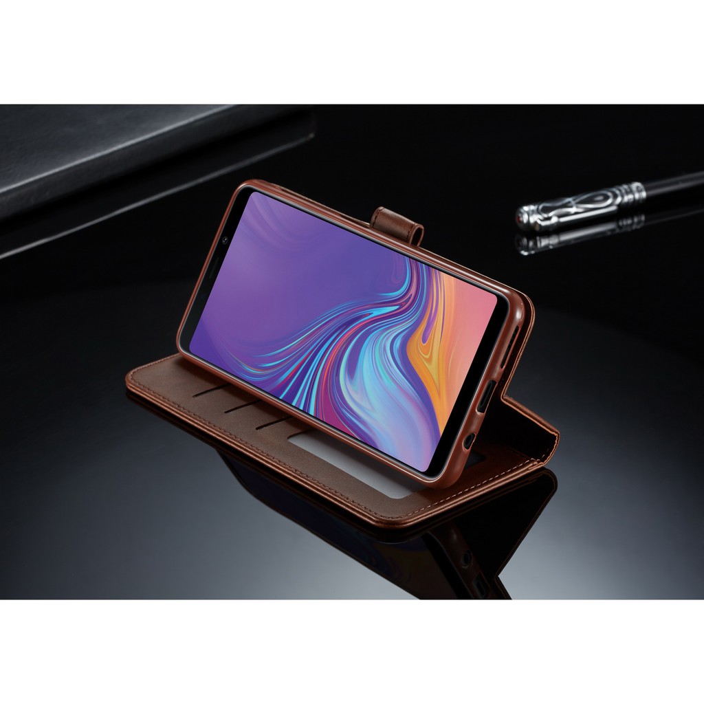 Bao da điện thoại màu trơn có ngăn để thẻ tiện dụng cho Samsung A7 A9 2018 A9s A750 | BigBuy360 - bigbuy360.vn