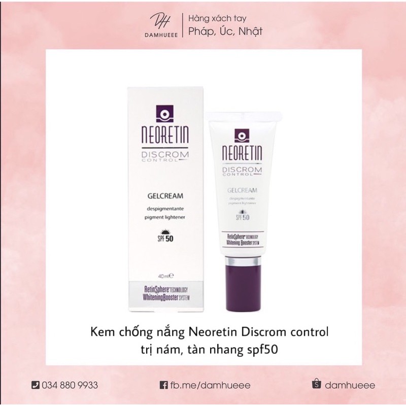 Kem chống nắng NEORETIN Discrom Control Gel Cream SPF50 40ml