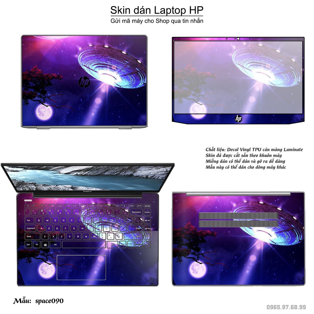 Skin dán Laptop HP in hình không gian nhiều mẫu 15 (inbox mã máy cho Shop)