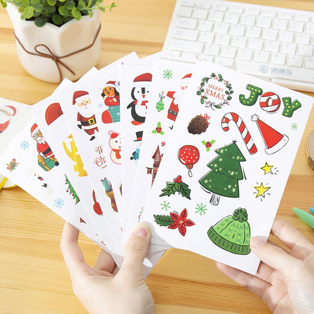 Bộ 10 Sticker Dán Trang Trí Hình Ông Già Noel, Người Tuyết