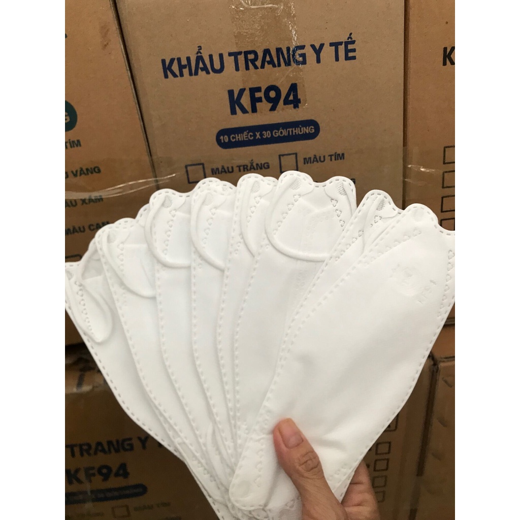 [CHÍNH HÃNG] Khẩu trang Y tế KF94 (4D) cao cấp CHIDO dễ thở, không gây dị ứng, chống bụi lọc khuẩn 99% - hộp 10 chiếc