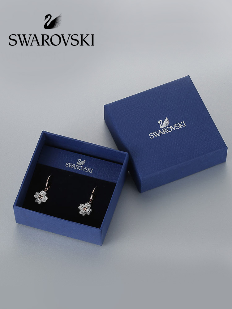 FREE SHIP Bông Tai Cá Tính Nữ Swarovski LATISHA Tính cách tao nhã Hoa cỏ bốn lá Earrings Crystal FASHION Trang sức trang sức đeo THỜI TRANG