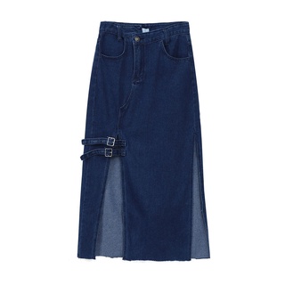 Chân váy denim xẻ tà 2022