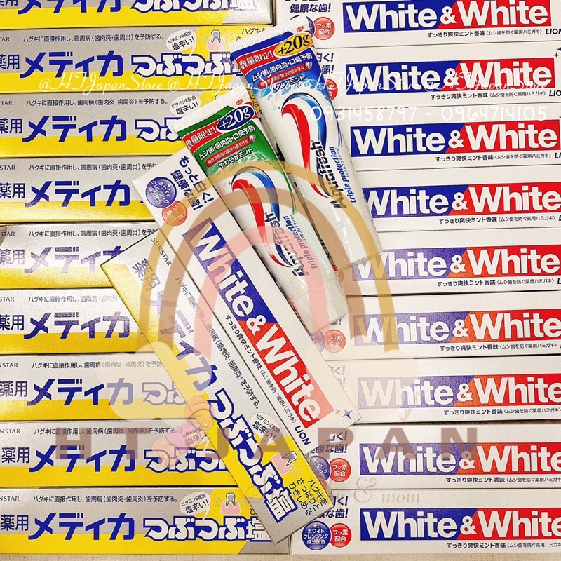 Kem đánh răng Aquafresh - White &amp; White - Muối suntar nội địa Nhật