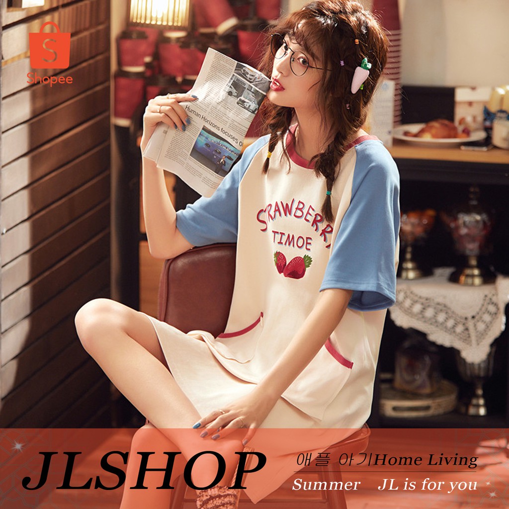 Bộ Đồ Ngủ Cotton Tay Ngắn Kiểu Hoạt Hình Xinh Xắn Cho Cặp Đôi 05 | BigBuy360 - bigbuy360.vn