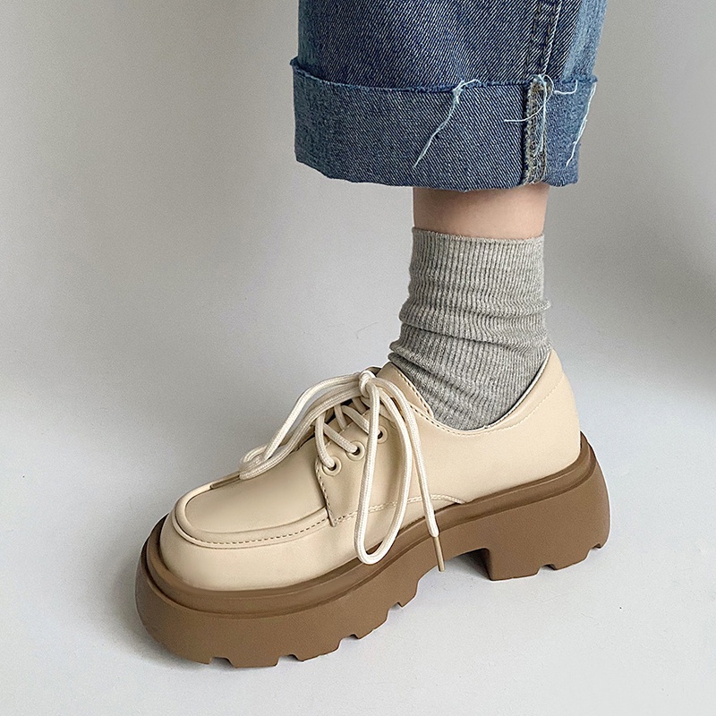 Giày Da Phong Cách Retro Anh Quốc Cho Nữ Size 35-40