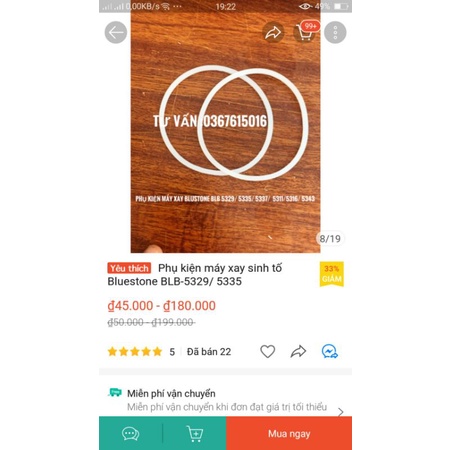 combo 02 gioăng 02 vấu gắn dao