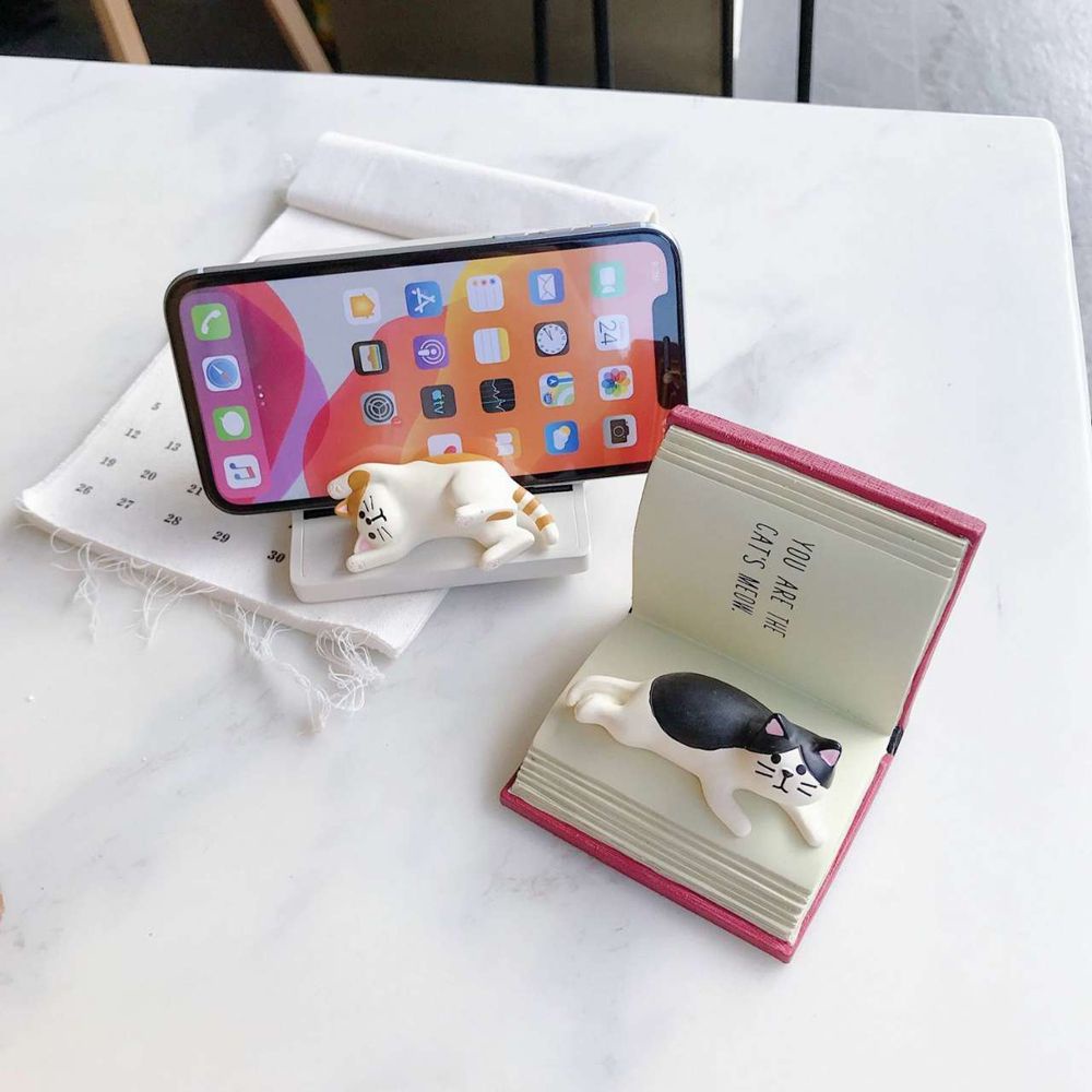 Giá đỡ điện thoại hình chú mèo lười dễ thương