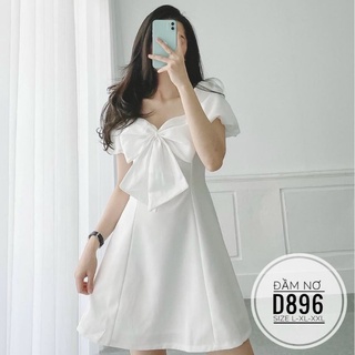 Đầm bigsize phối nơ tay bồng