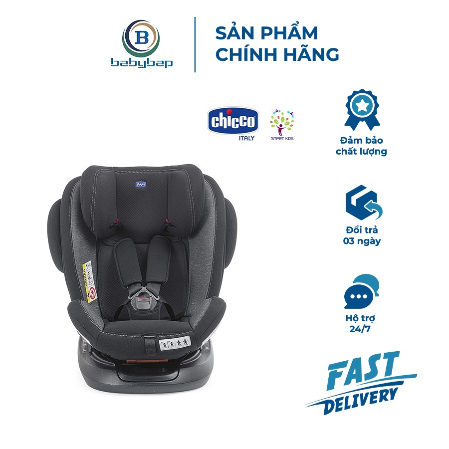 Ghế Ngồi Ô Tô Chicco Unico Isofix 0-12Y Xoay 360˚ Jet Black An Toàn Thoải Mái Dài Lâu