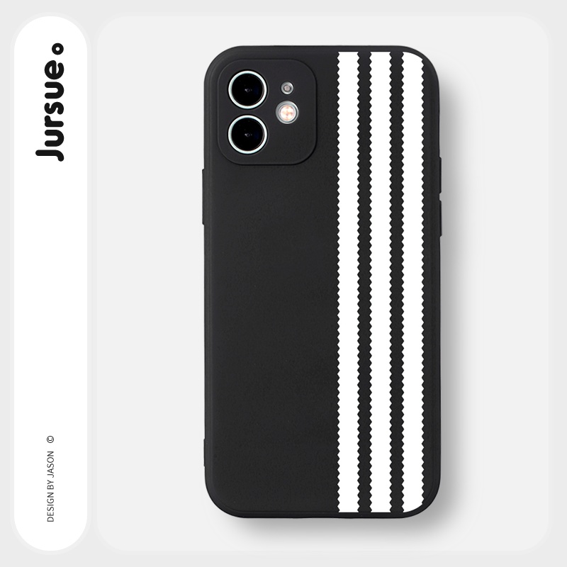Ốp lưng JURSUE mềm chống bẩn hình độc lạ đen Cho iPhone 14 13 12 11 Pro Max SE 2020 X XR XS 8 7 ip 6S 6 Plus Y2221