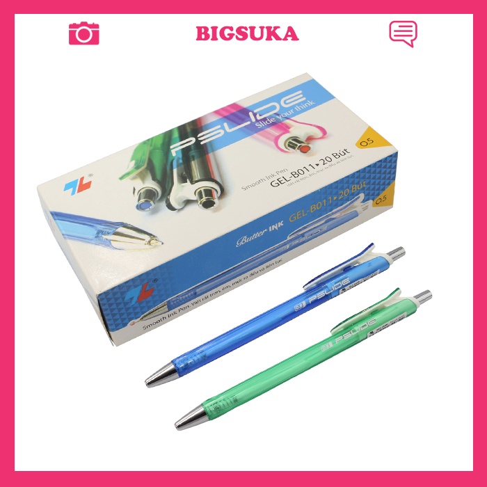 Bút bi Thiên Long xanh nhiều màu B011 [Hộp 20 cây] BIGSUKA