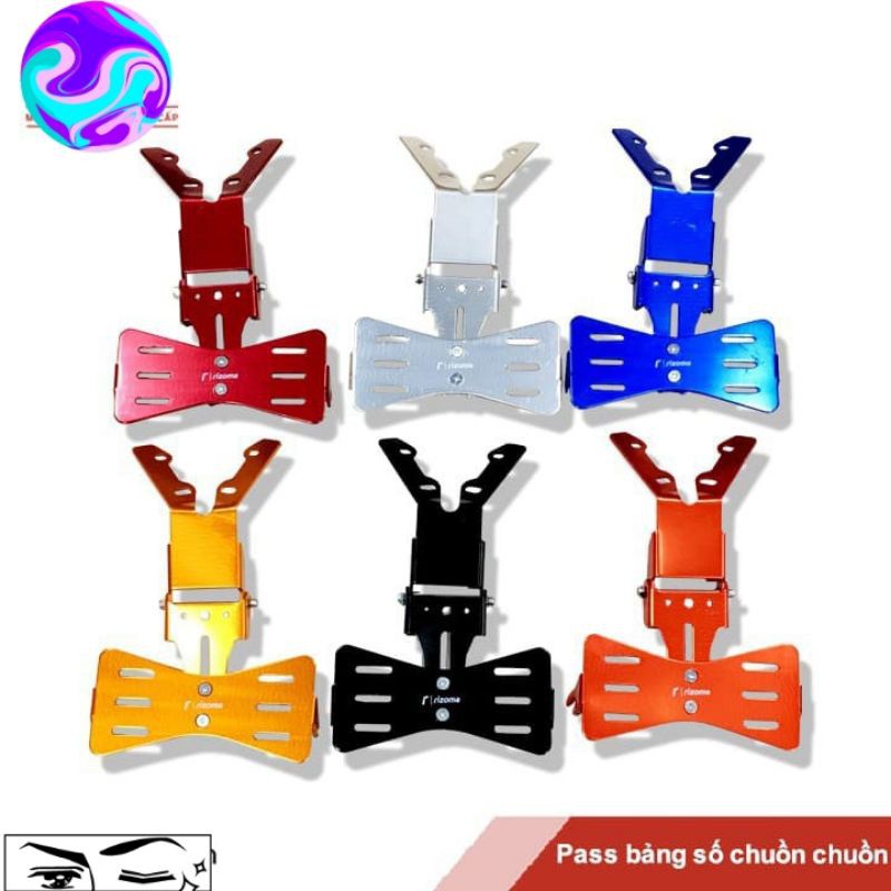 Pát Gắn Biển Số Xe Ex150 Nhôm CNC Kiểu Cánh Chuồn