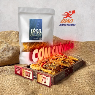Cơm cháy khô gà lắc 350g Làng Ăn Vặt miếng to giòn đồ ăn vặt Đà Lạt thơm ngon bổ rẻ