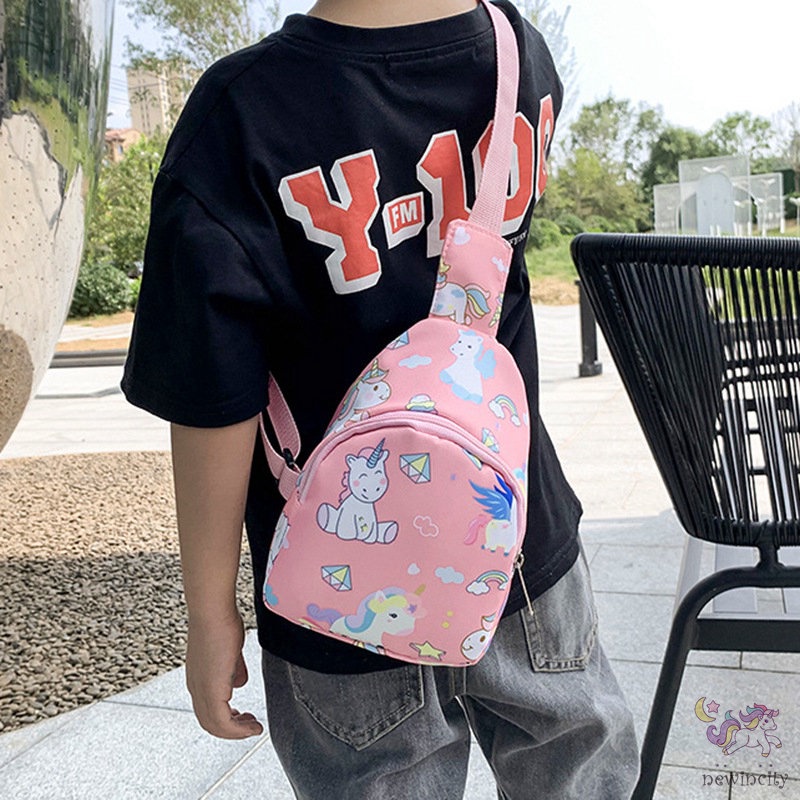 Túi đeo chéo in họa tiết phong cách Hàn Quốc dễ thương cho bé