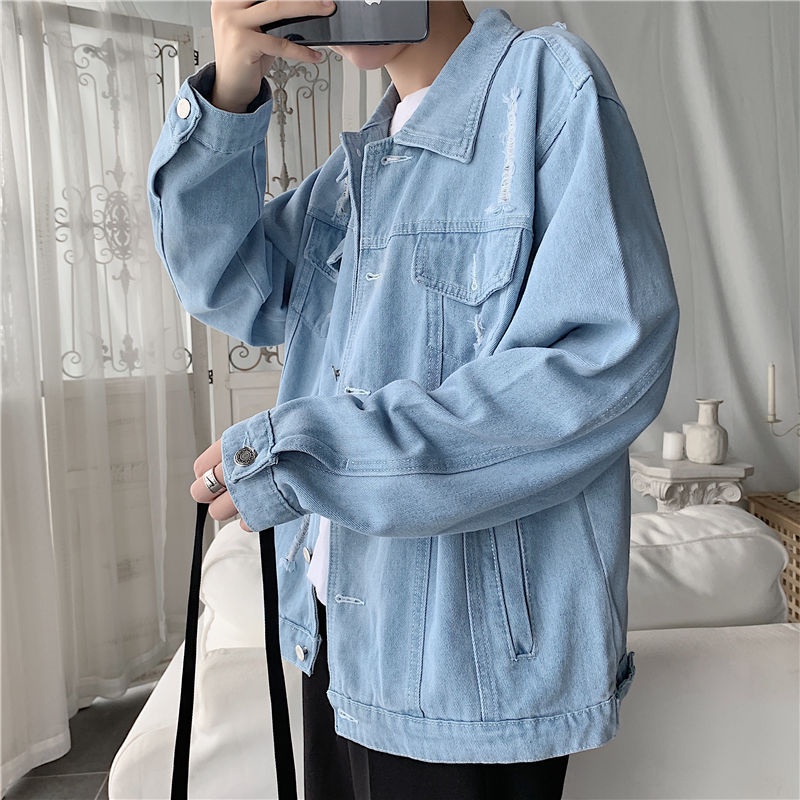 Áo khoác jean denim nam nữ unisex form rộng K9, áo khoát jacket nam nữ phong cách đường phố J06