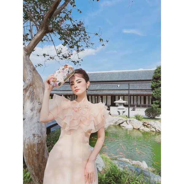 Áo dài cách tân hoa bèo cánh tiên nhiều tầng phù hợp đi chụp ảnh dạo phố du xuân🥰🥰