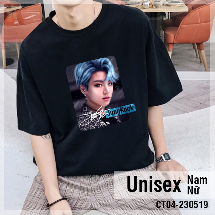 Áo Thun Đen Jungkook BTS Chữ Ký Galaxy Kpop Crazytee