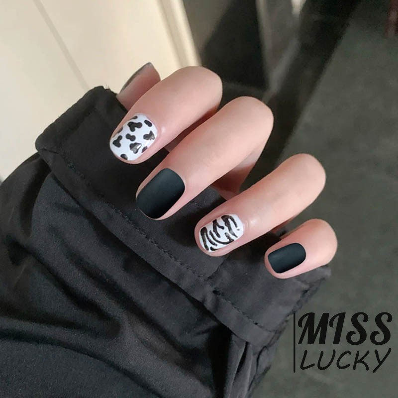 Set 24 Móng Tay Giả Họa Tiết Da Báo Thời Trang Cá Tính Cho Nữ
