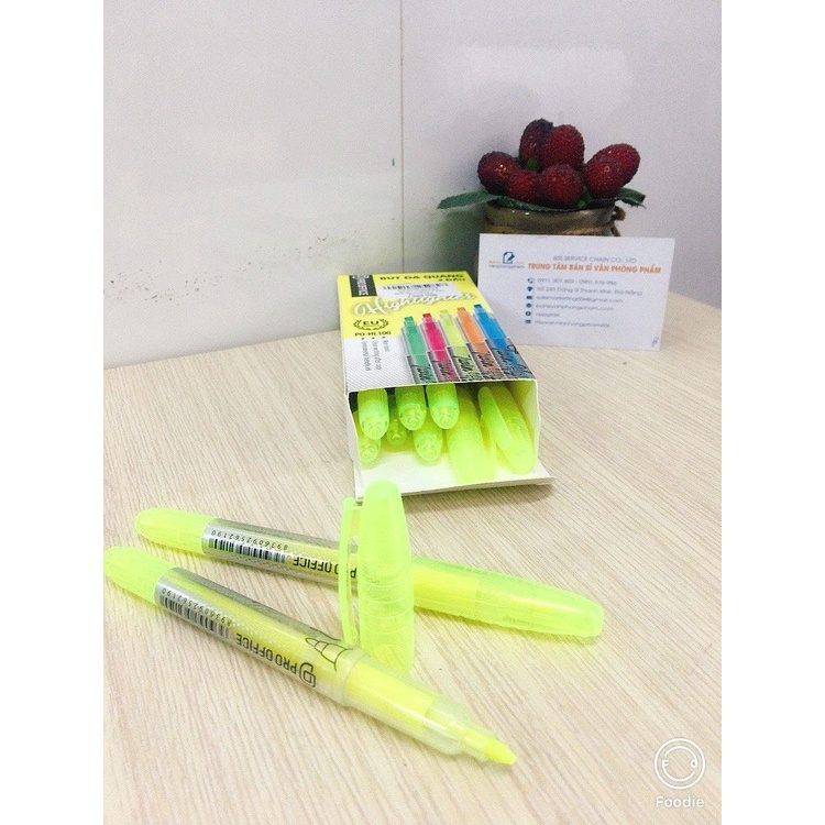 Bút dạ quang(nhớ dòng) 2 đầu highlighter Pro-office HL100( tùy chọn màu, số lượng)