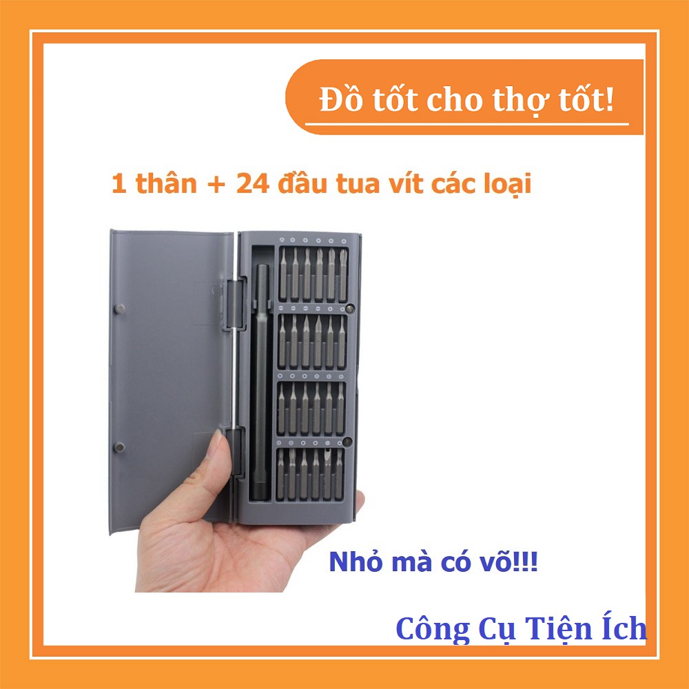 Bộ tua vít siêu cứng 25 món có hộp nhựa tiện lợi - mở được tất cả các loại điện thoại, ipad, máy tính, đồng hồ...