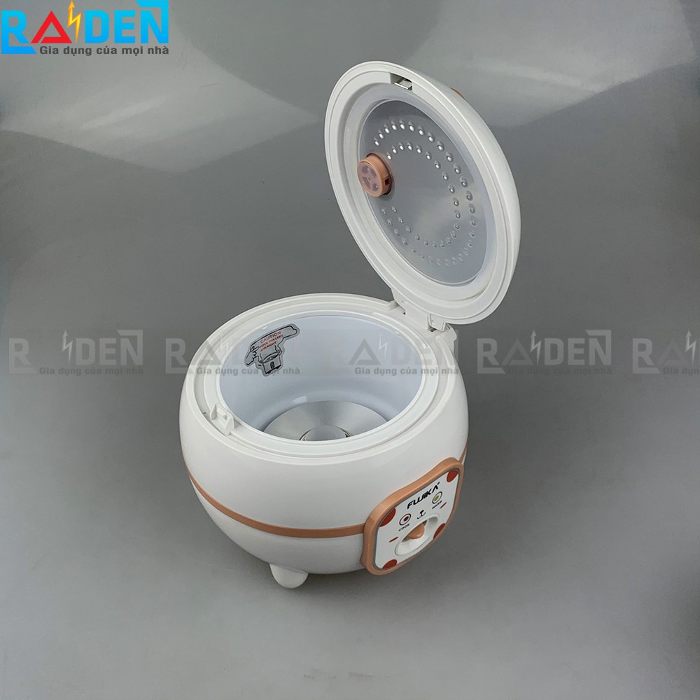 Nồi cơm điện mini 0.8L Fujika FJ-NC0608 có xửng hấp thích hợp cho sinh viên, gia đình 2 người | BigBuy360 - bigbuy360.vn
