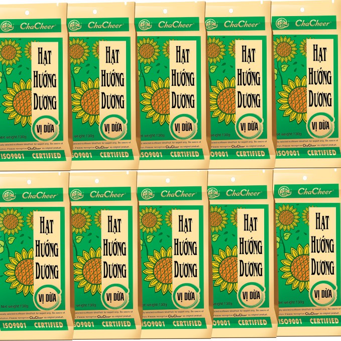 Combo 10 túi hạt hướng dương Chacheer vị dừa 130G date mới | BigBuy360 - bigbuy360.vn
