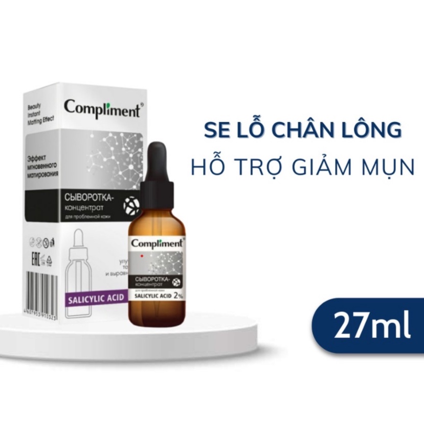 Serum se khít lỗ chân lông Serum Compliment dưỡng trắng da giảm mụn mờ thâm kiểm soát dầu giảm nhăn [Tặng máy masage mặt