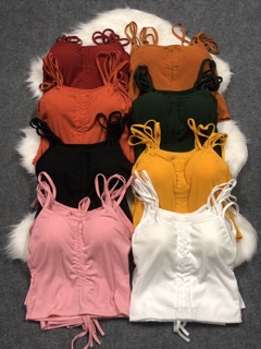 Áo mút ngực 2 dây rút croptop