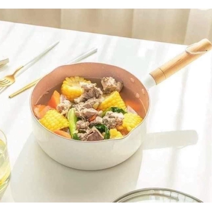 Chảo Lòng Sâu Mini Chống Dính - Chảo chiên sâu lòng đáy từ - Nồi Nấu Bột Cho Bé chống dính tốt, bền đẹp