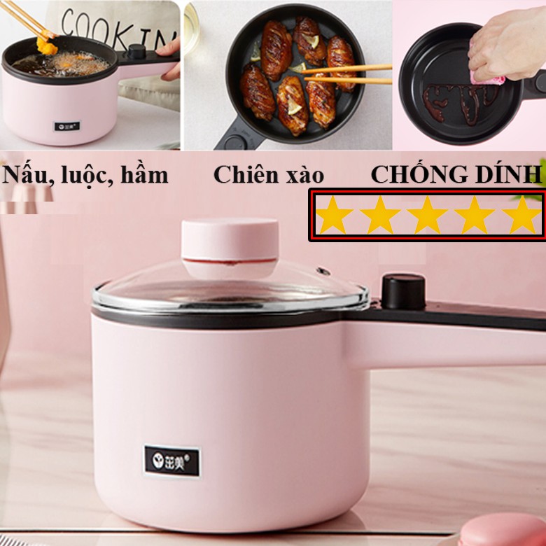 Nồi Lẩu Mini tay cầm dài ,ca nấu mỳ lòng nồi chống dính Đa Năng Cao Cấp JIASHI Dùng Để Chiên Xào