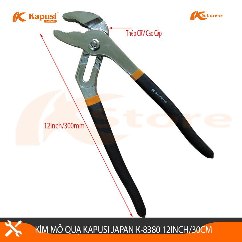 Kìm Mỏ Quạ Cao Cấp Kapusi Japan K-8380 12inch/300mm, Bảo Hành 6 Tháng