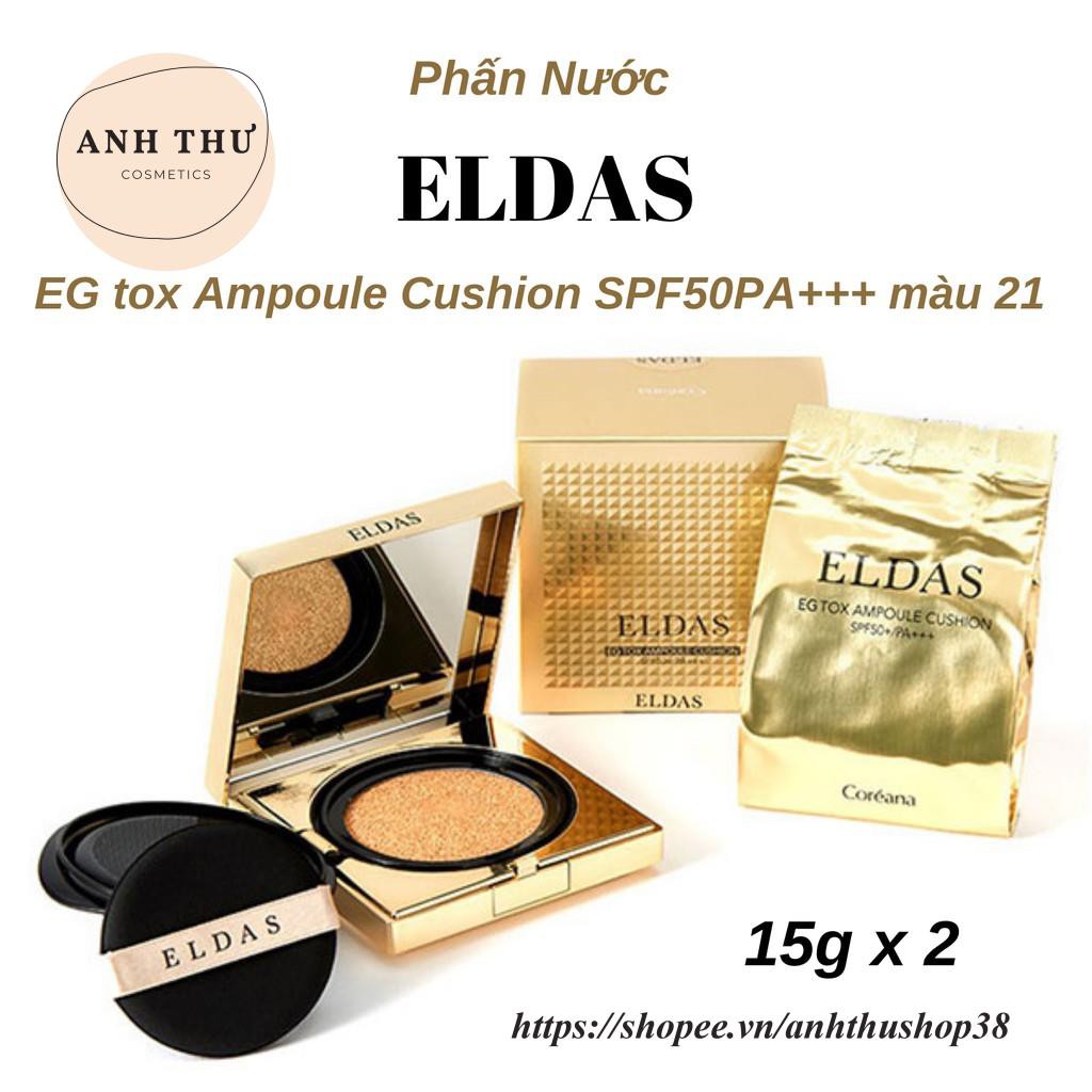 Phấn Nước Coreana Eldas EG tox Ampoule Cushion SPF50PA+++ màu 21 (15gx2)