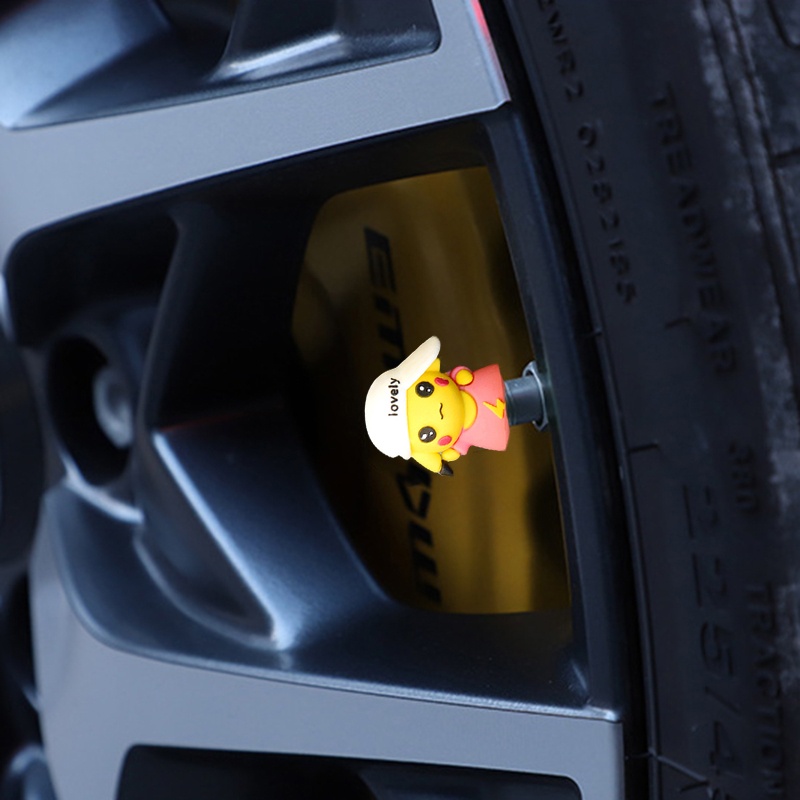 1 Nắp Van Bánh Xe Hơi Bằng Cao Su Chống Mòn Hình Hoạt Hình