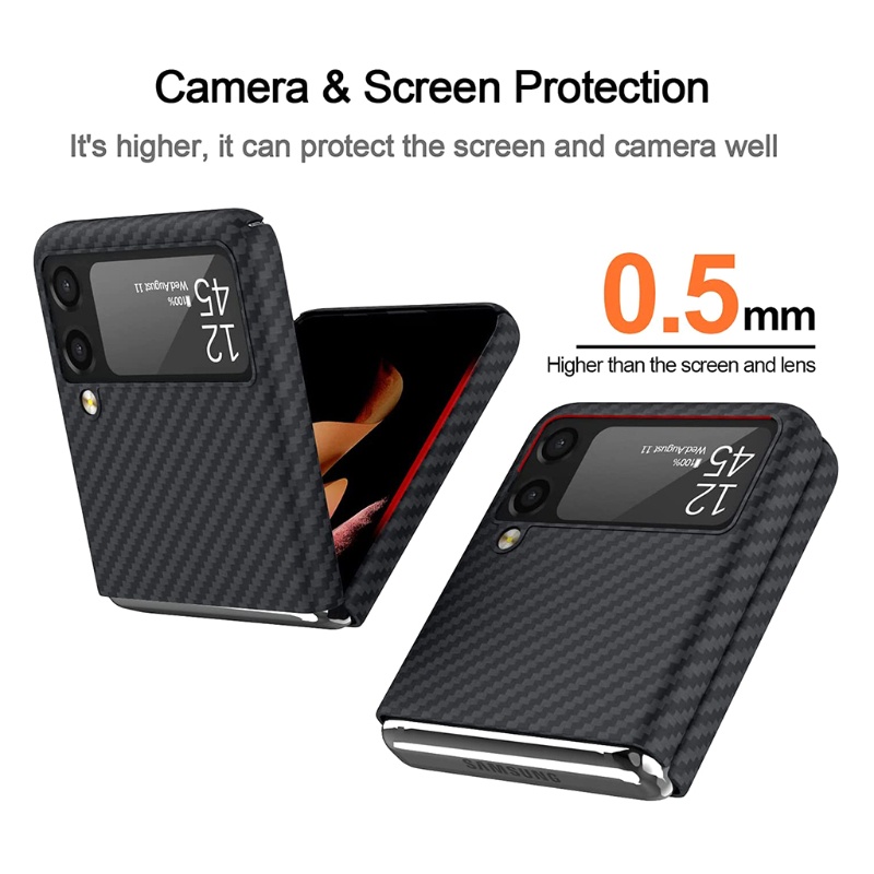 Ốp Điện Thoại Sợi Carbon Chống Sốc / Trầy Xước Cho Z Flip3