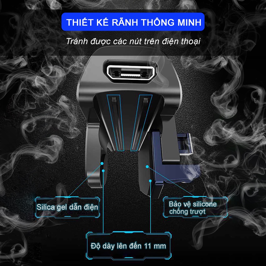 Tay cầm chơi game kèm quạt tản nhiệt MEMO AK03 hỗ trợ Auto tap Led RGB Gaming dành cho điện thoại - Hàng chính hãng