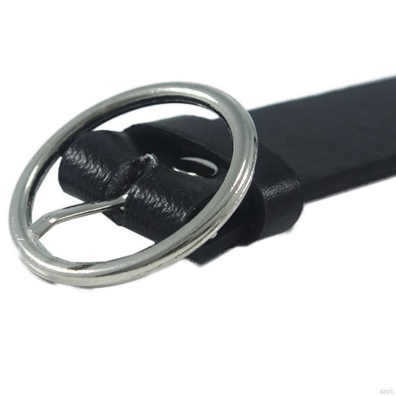 Thắt lưng da màu trơn thiết kế khóa tròn đơn giản thời trang cho nữ